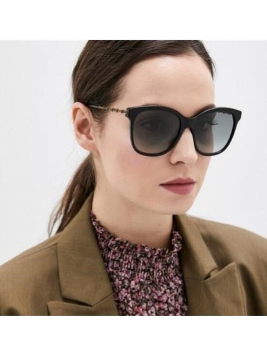 GUCCI WOMENS SQUARE BLACK GOLD GREY SUNGLASSES GG0654S-30008562-001 main image 7
